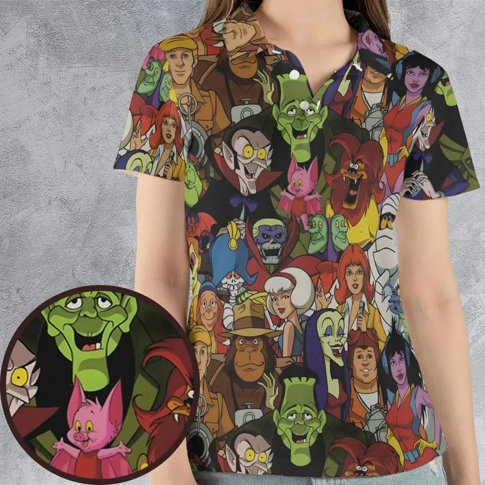Frightfully Funny Ghostbusters Groovie Goolies AOP Men/Women Polo Shirt - 4
