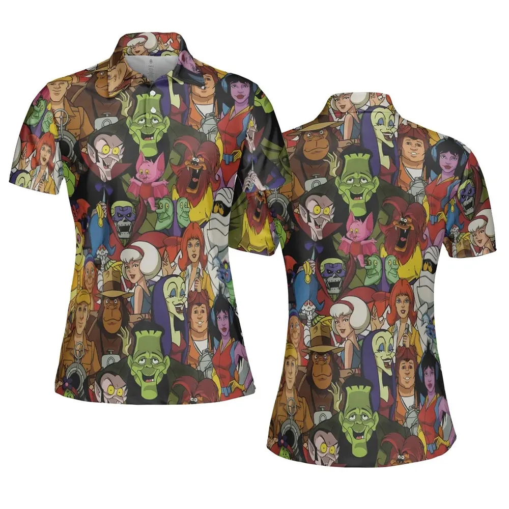 Frightfully Funny Ghostbusters Groovie Goolies AOP Men/Women Polo Shirt - 5