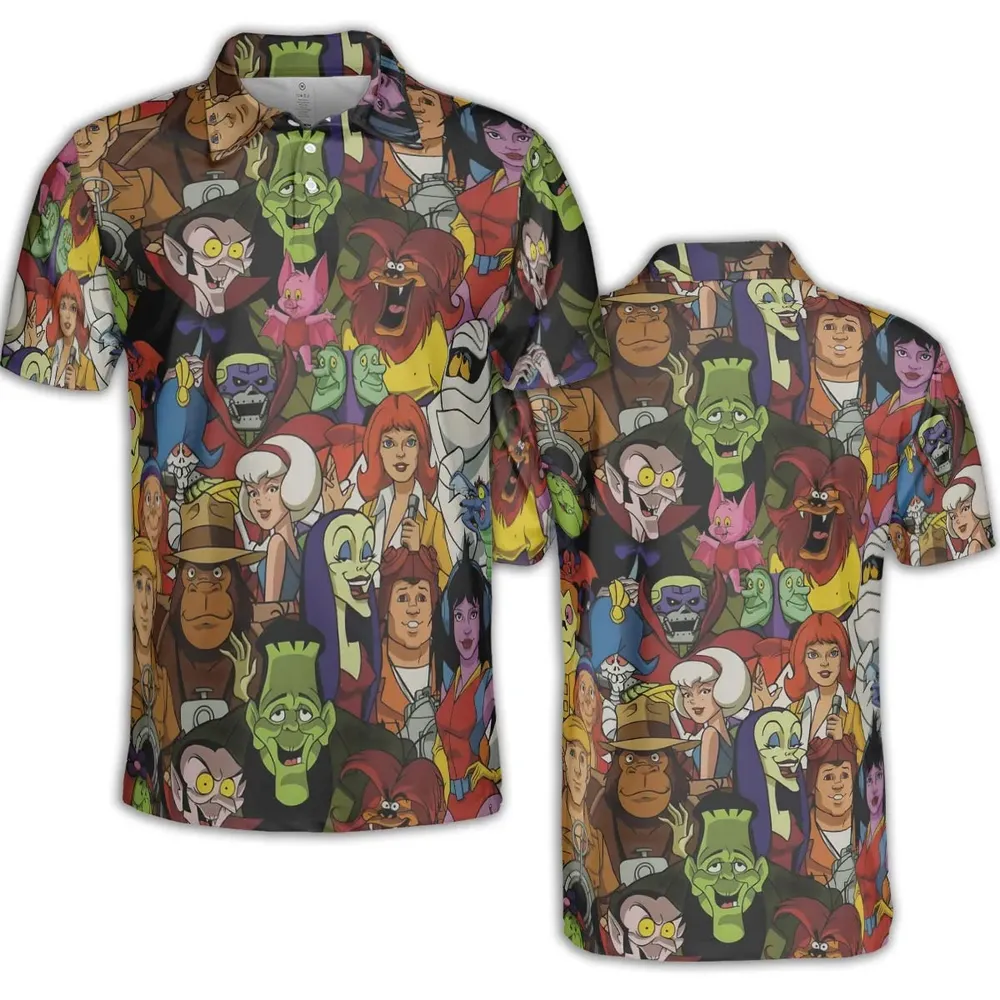 Frightfully Funny Ghostbusters Groovie Goolies AOP Men/Women Polo Shirt - 2