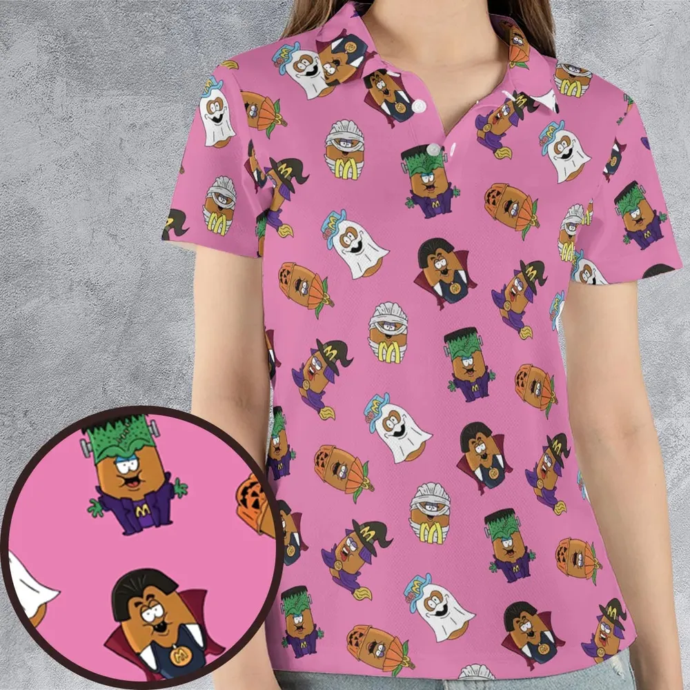 Halloween McNugget Buddies AOP Men/Women Polo Shirt - 4