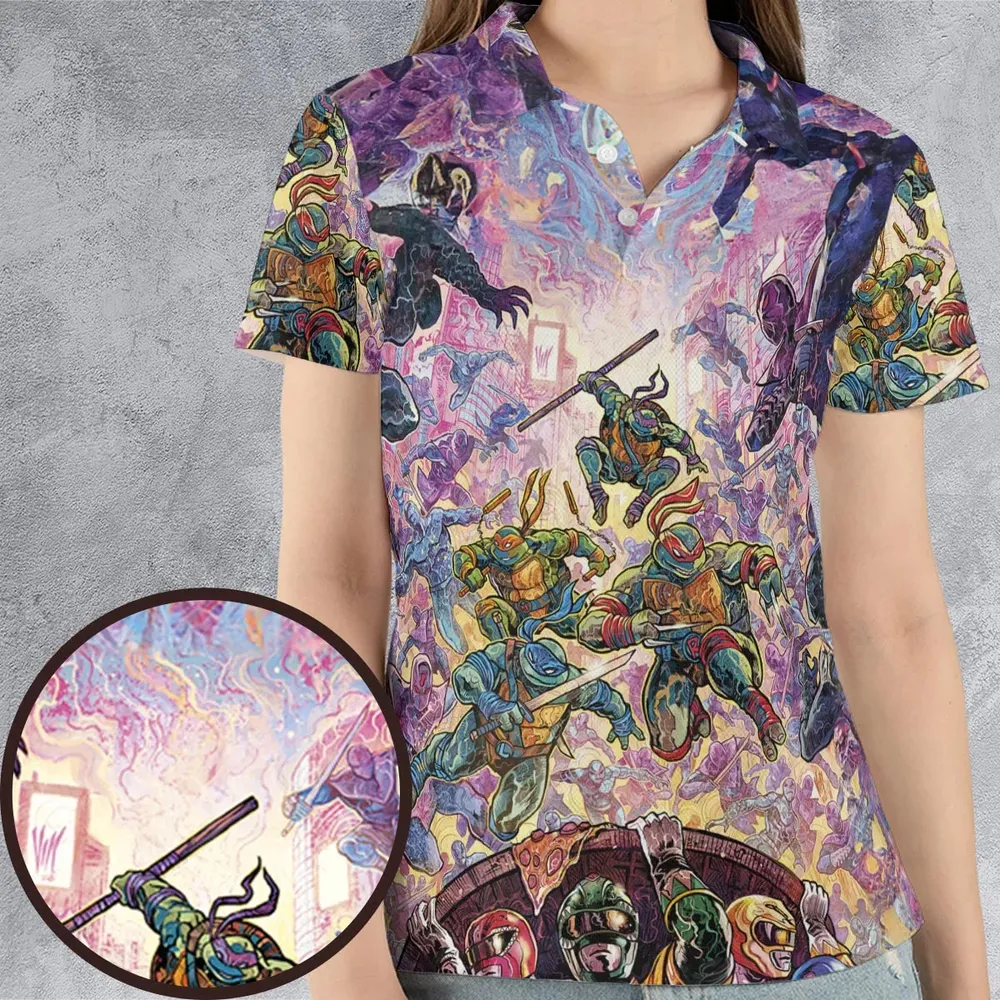 Shell Yeah Teenage Mutant Ninja Turtles AOP Men/Women Polo Shirt - 4