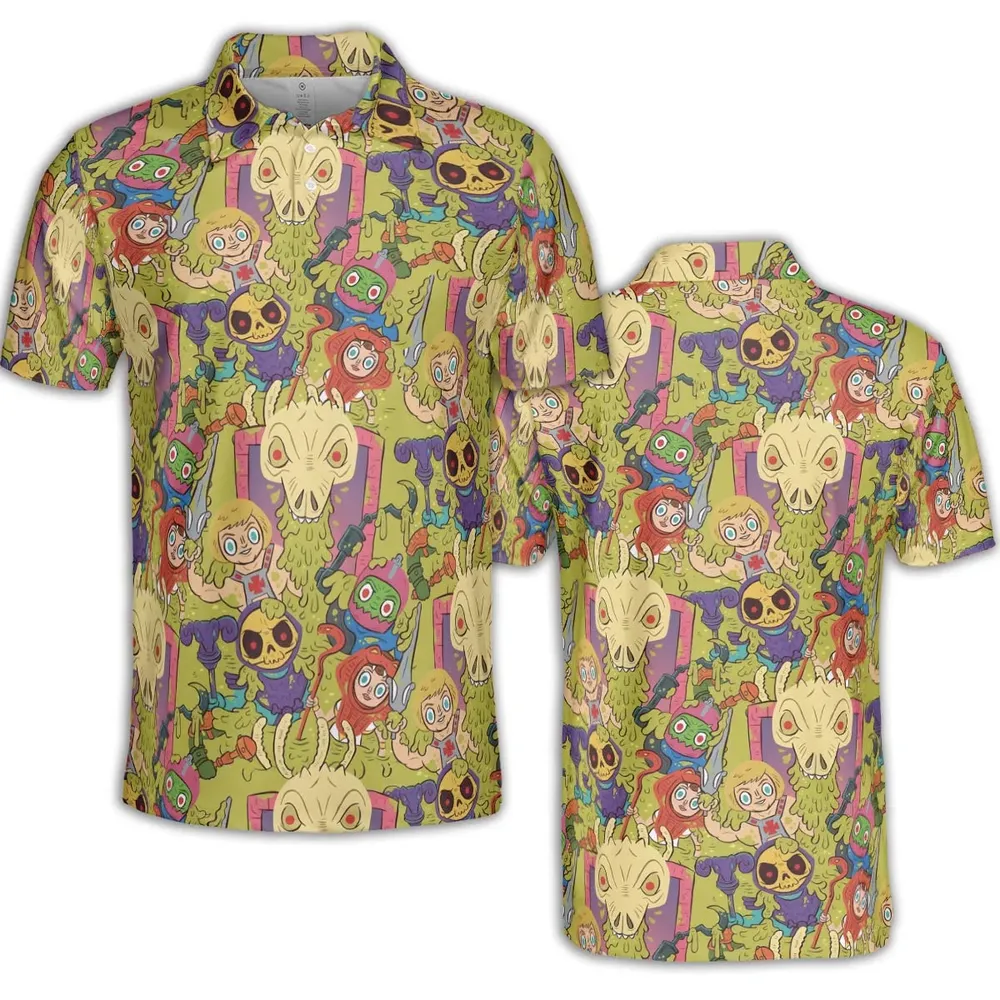 Victims of the Slime Pit He-Man and the Masters of the Universe AOP Men/Women Polo Shirt - 2