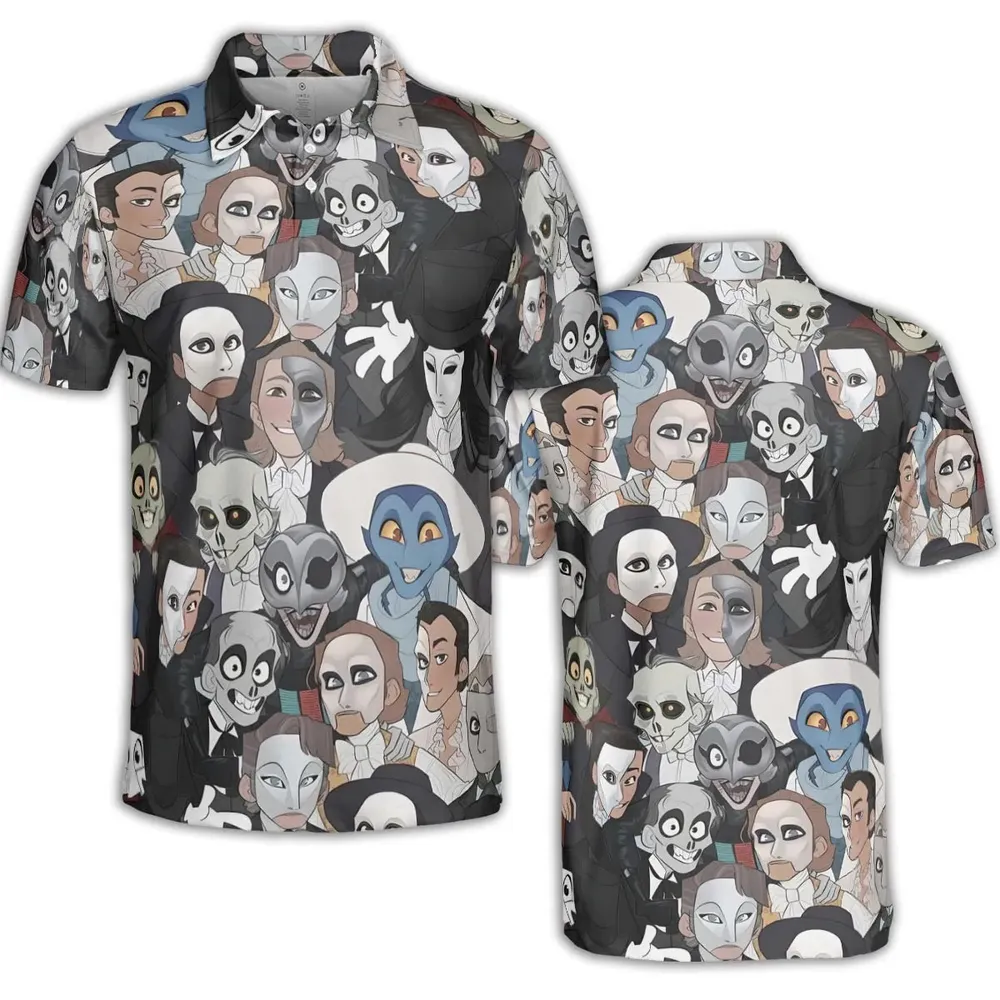 Faces The Phantom of Opera AOP Men/Women Polo Shirt - 2