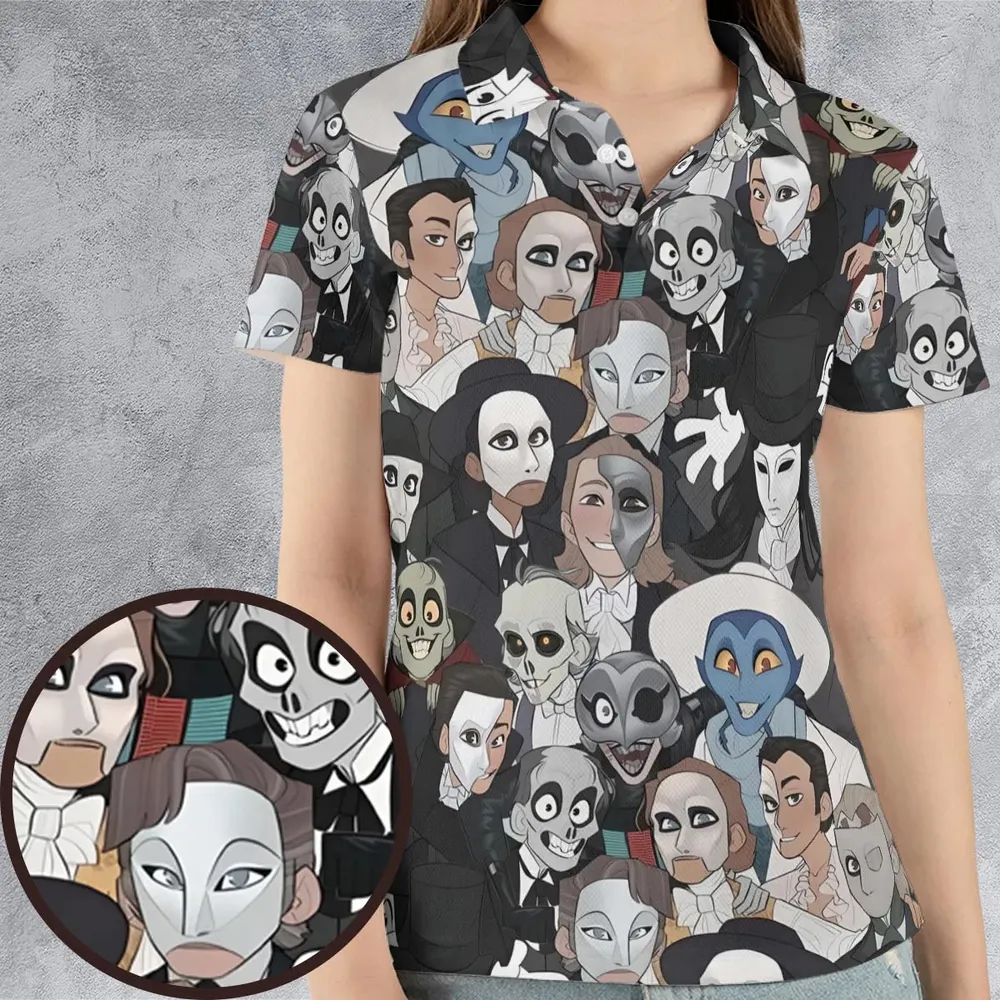 Faces The Phantom of Opera AOP Men/Women Polo Shirt - 4