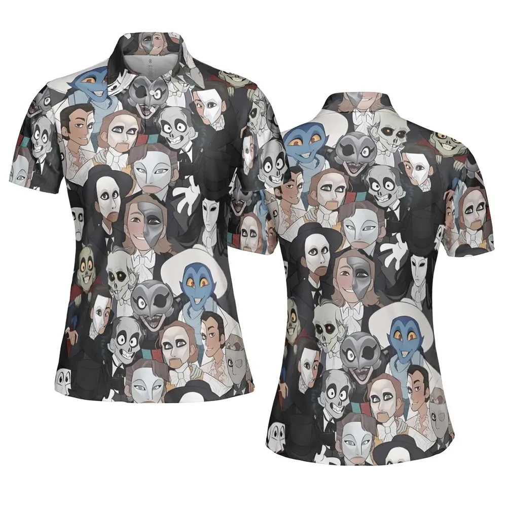 Faces The Phantom of Opera AOP Men/Women Polo Shirt - 5