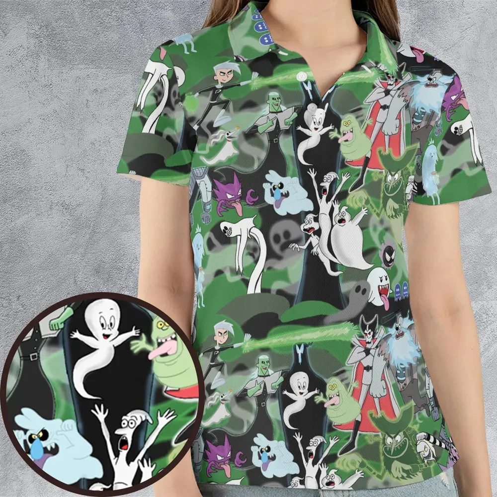 Ghost Cartoon Characters AOP Men/Women Polo Shirt - 4
