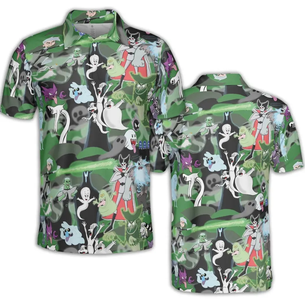 Ghost Cartoon Characters AOP Men/Women Polo Shirt - 2