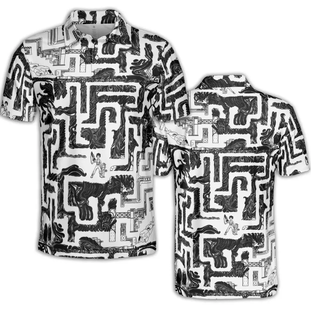 Xenomorph Alien Maze AOP Men/Women Polo Shirt - 2