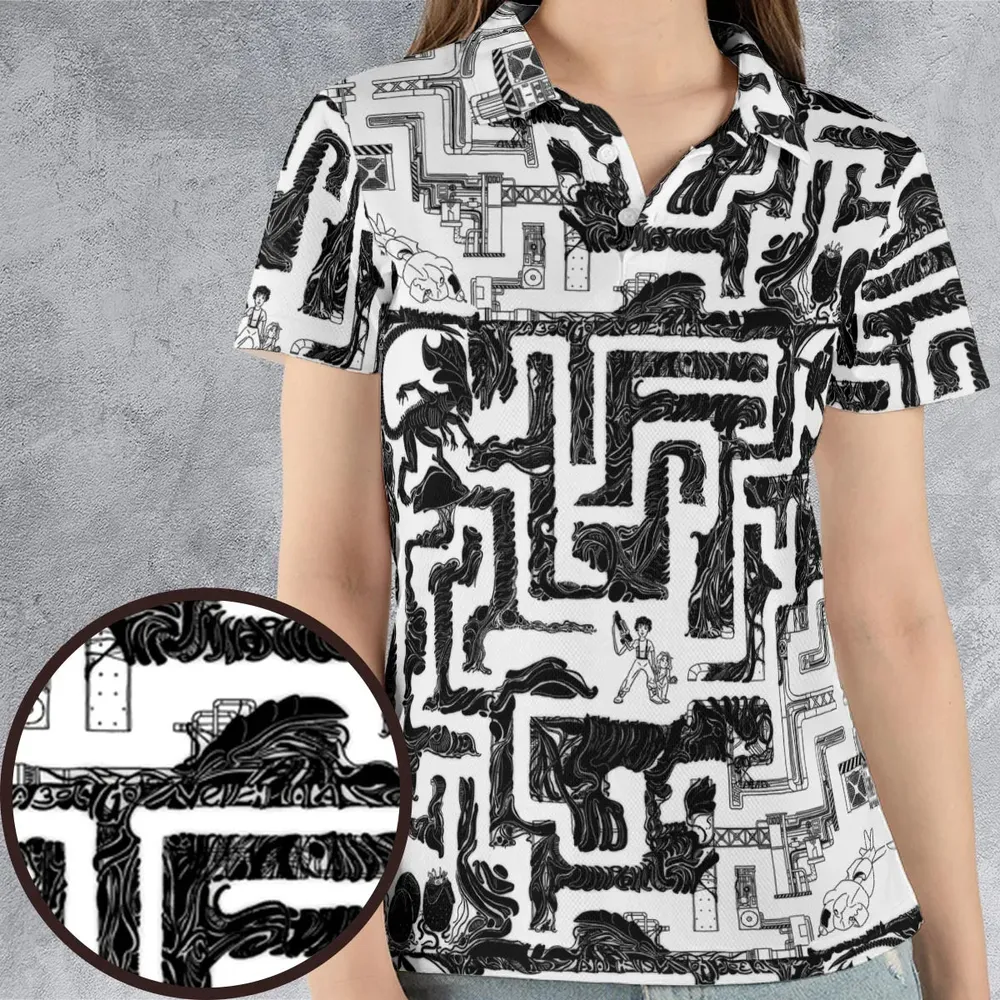 Xenomorph Alien Maze AOP Men/Women Polo Shirt - 4