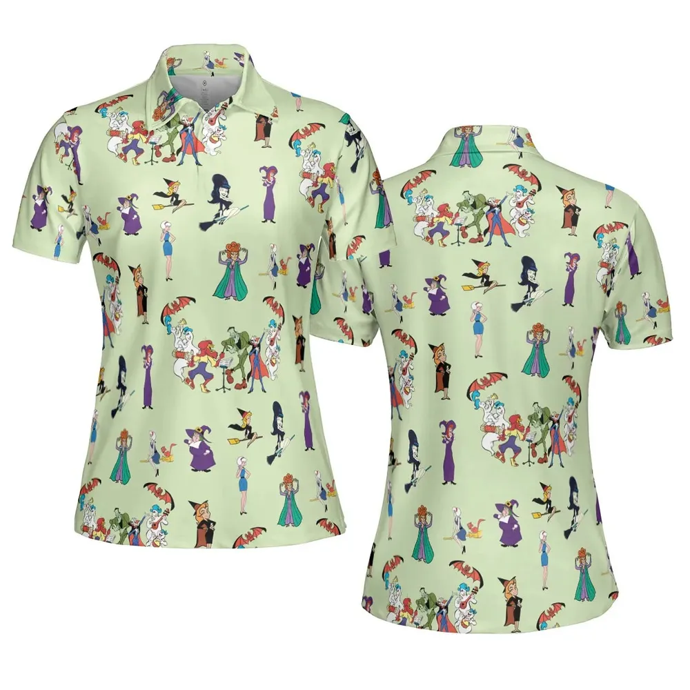 Witches Cartoon Characters AOP Men/Women Polo Shirt - 5