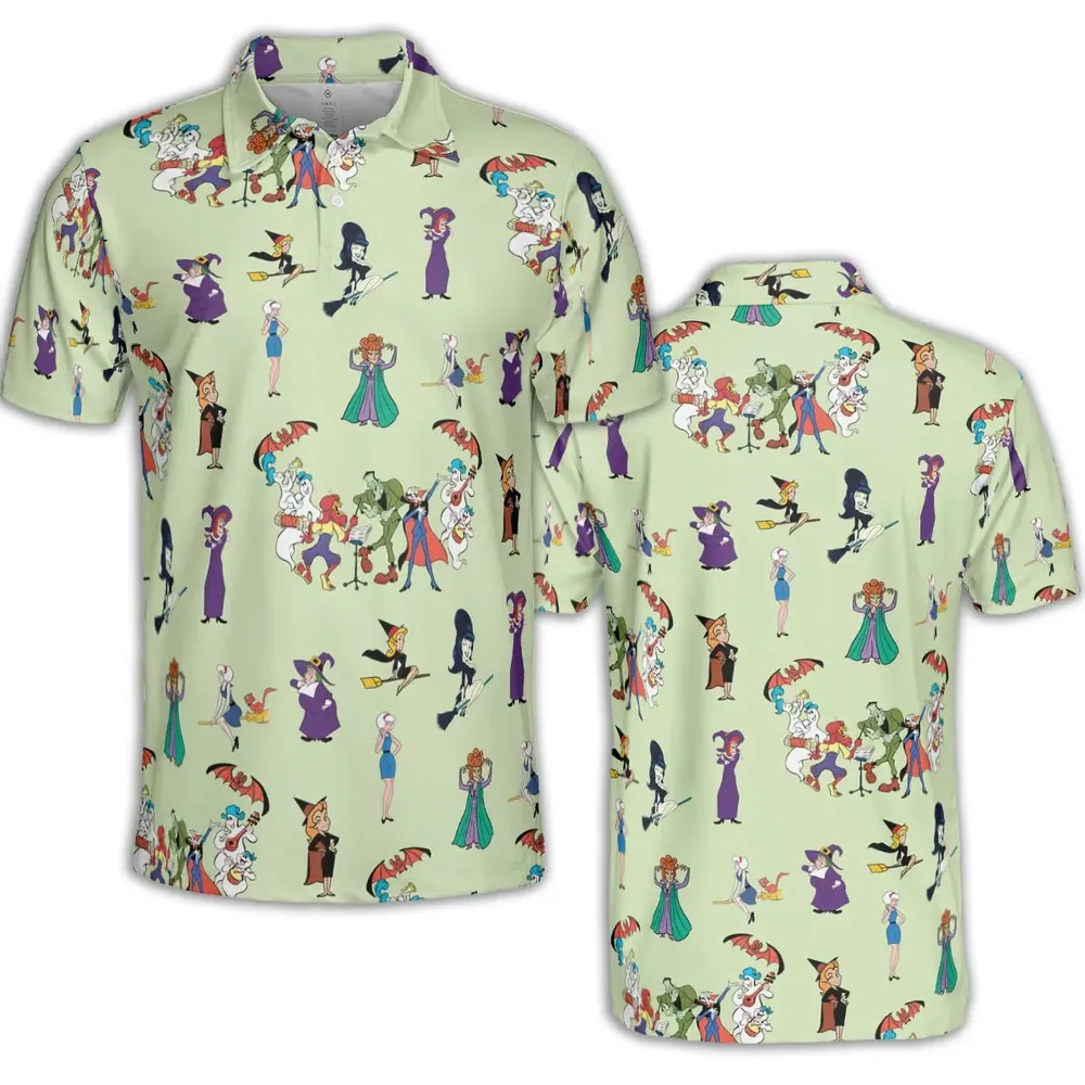 Witches Cartoon Characters AOP Men/Women Polo Shirt - 2