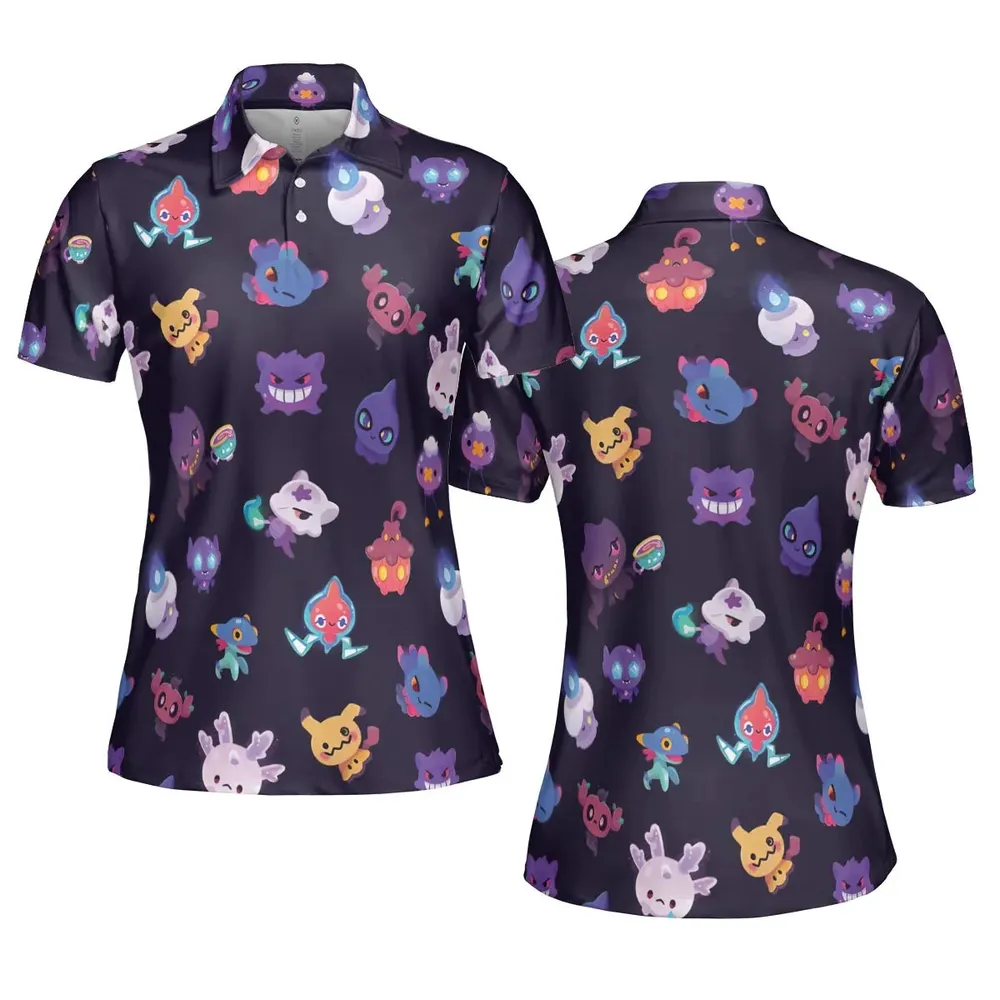 Cute Ghost Type AOP Men/Women Polo Shirt - 5