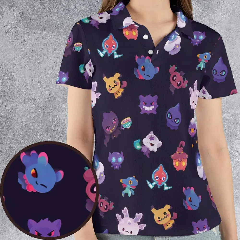 Cute Ghost Type AOP Men/Women Polo Shirt - 4