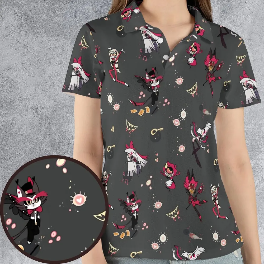 Helluva Hazbin AOP Men/Women Polo Shirt - 4