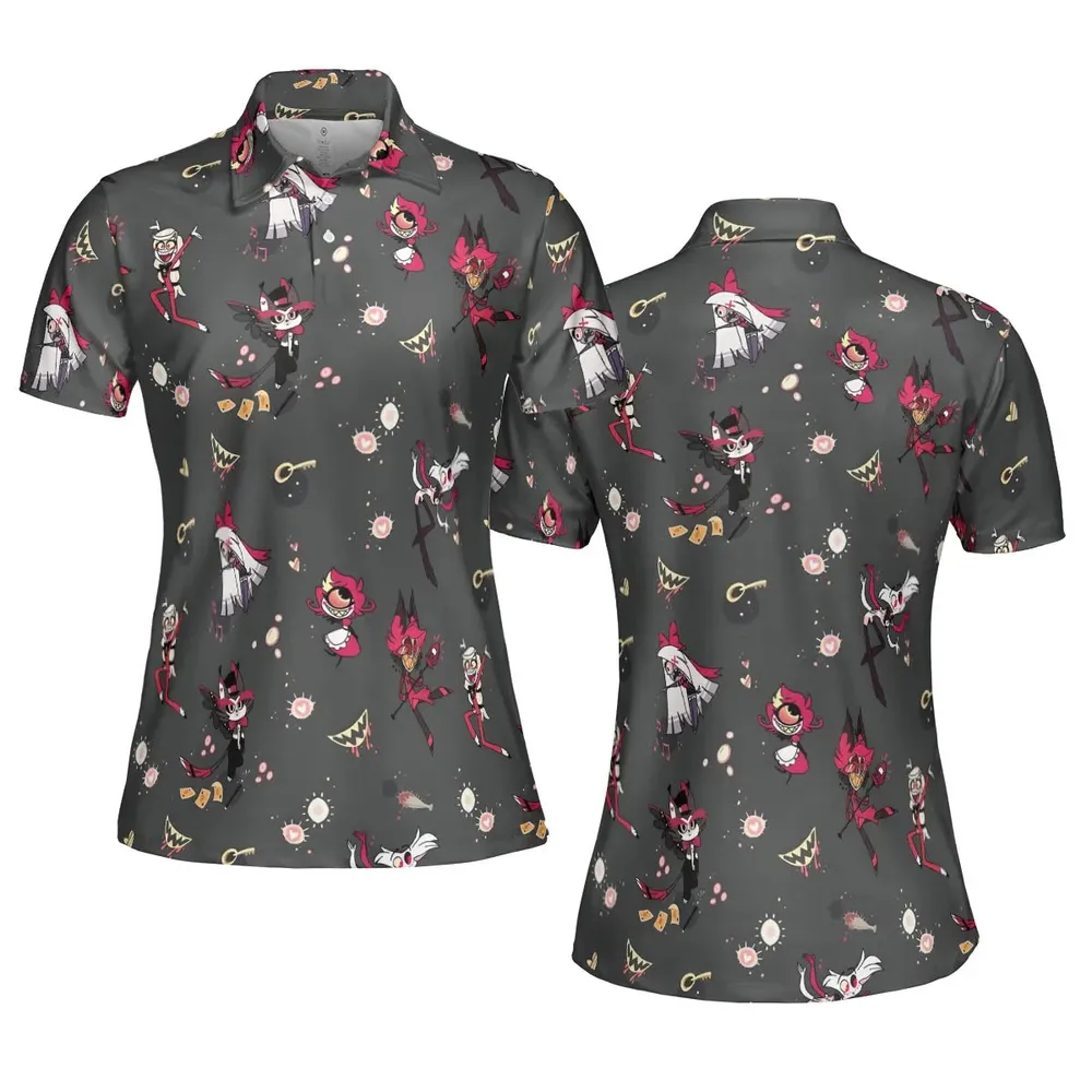 Helluva Hazbin AOP Men/Women Polo Shirt - 5