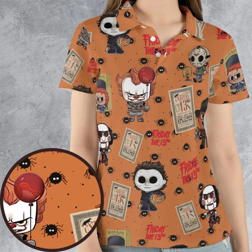 Chibi Horror Characters AOP Men/Women Polo Shirt - 4