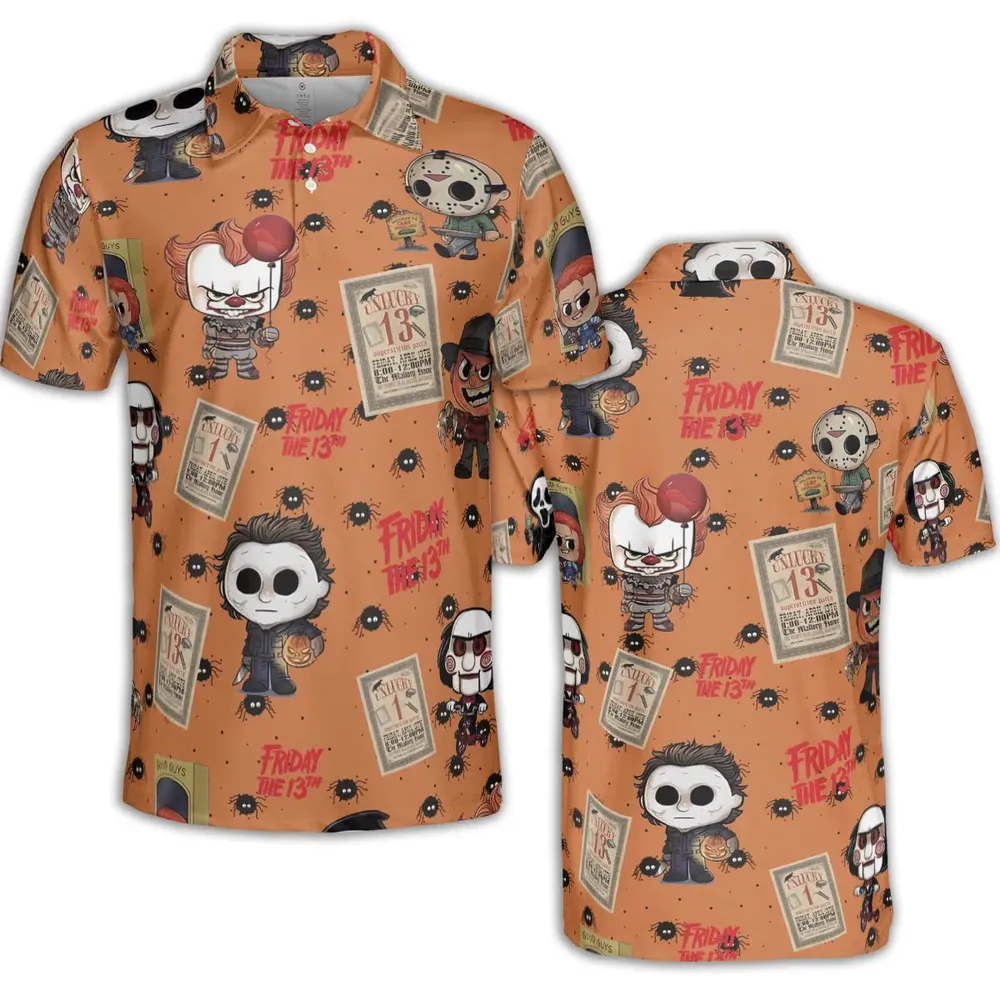 Chibi Horror Characters AOP Men/Women Polo Shirt - 2