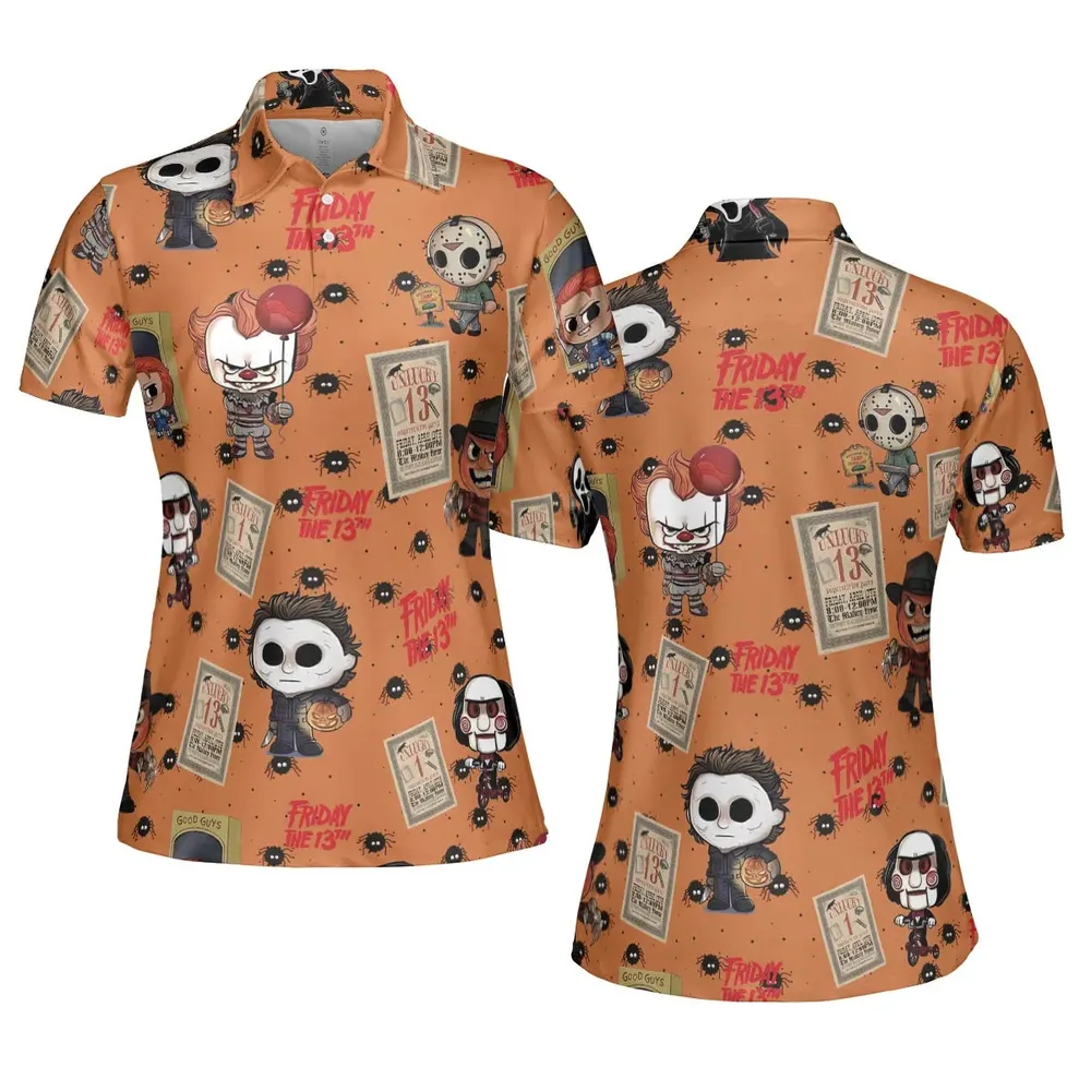 Chibi Horror Characters AOP Men/Women Polo Shirt - 5