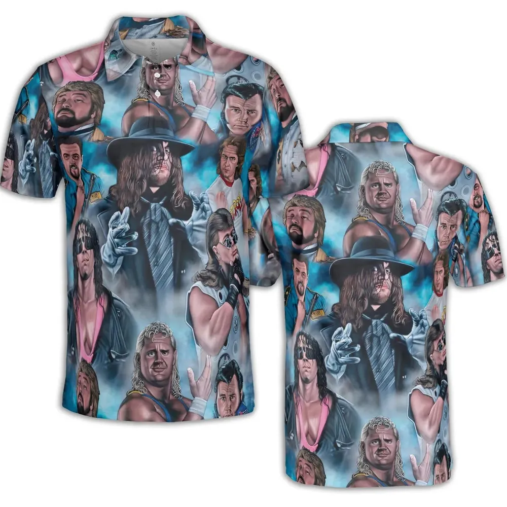 90s Wrestlers AOP Men/Women Polo Shirt - 2