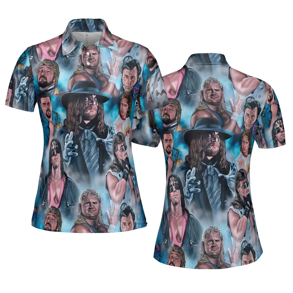 90s Wrestlers AOP Men/Women Polo Shirt - 5