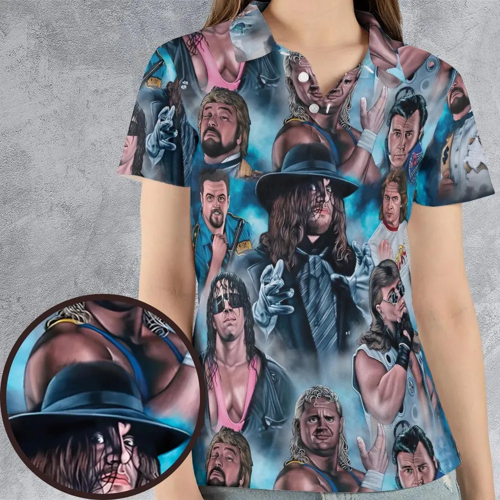 90s Wrestlers AOP Men/Women Polo Shirt - 4