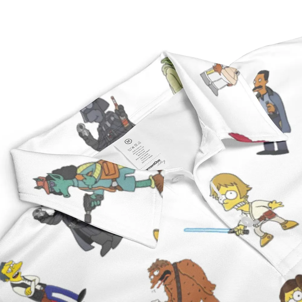 Simpsons Star Wars Mashup AOP Men/Women Polo Shirt - 3
