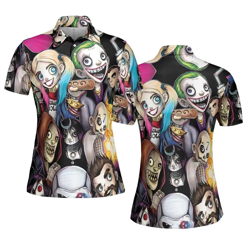 Mini Suicide Squad AOP Men/Women Polo Shirt - 5