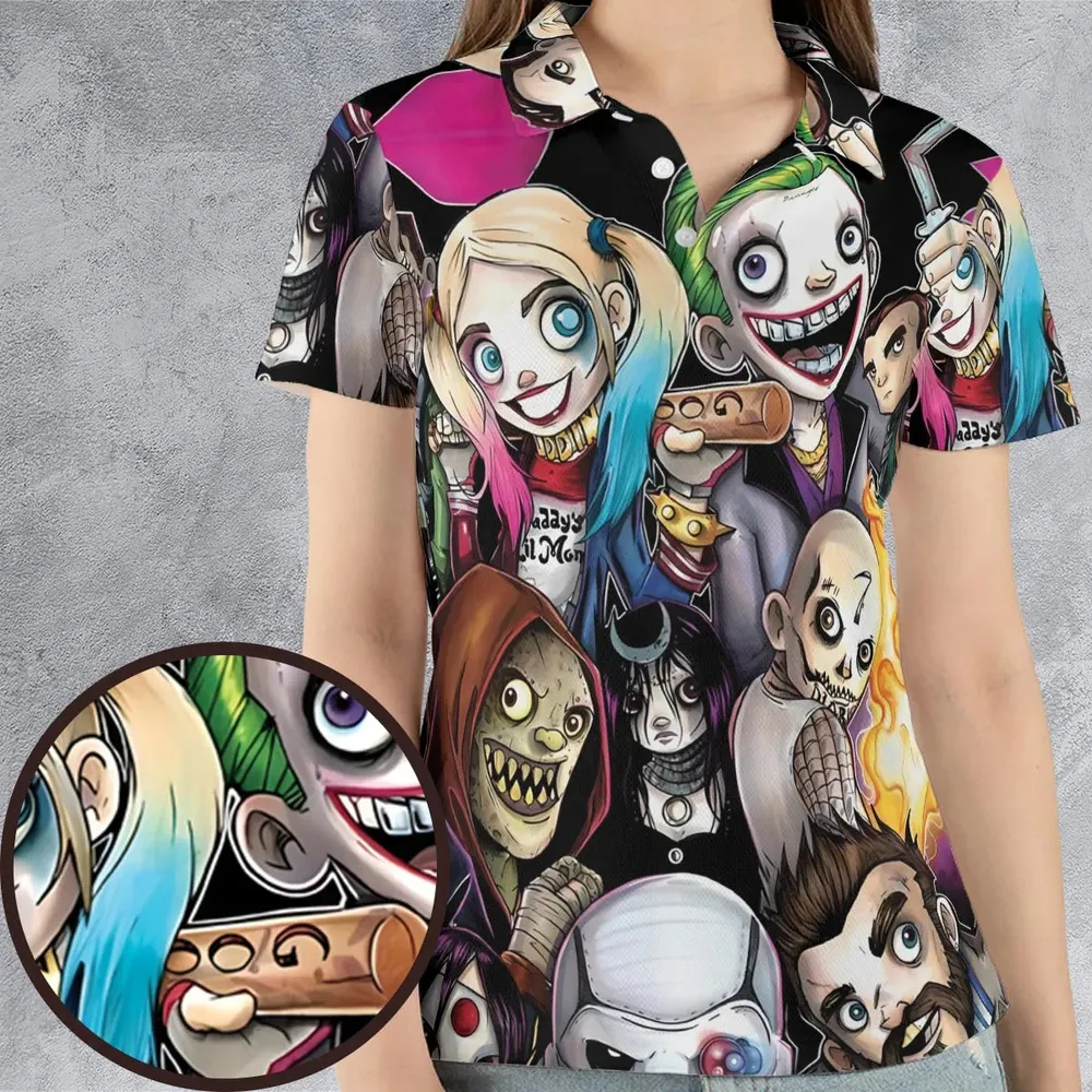 Mini Suicide Squad AOP Men/Women Polo Shirt - 4