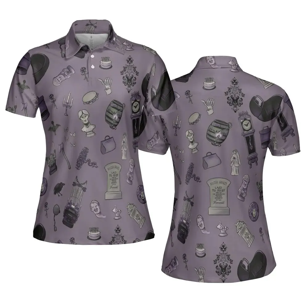 Welcome Foolish Mortals Haunted Mansion AOP Men/Women Polo Shirt - 5