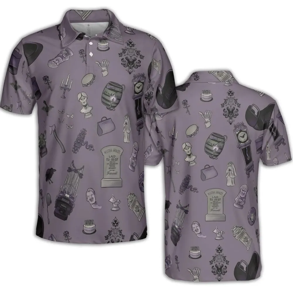 Welcome Foolish Mortals Haunted Mansion AOP Men/Women Polo Shirt - 2