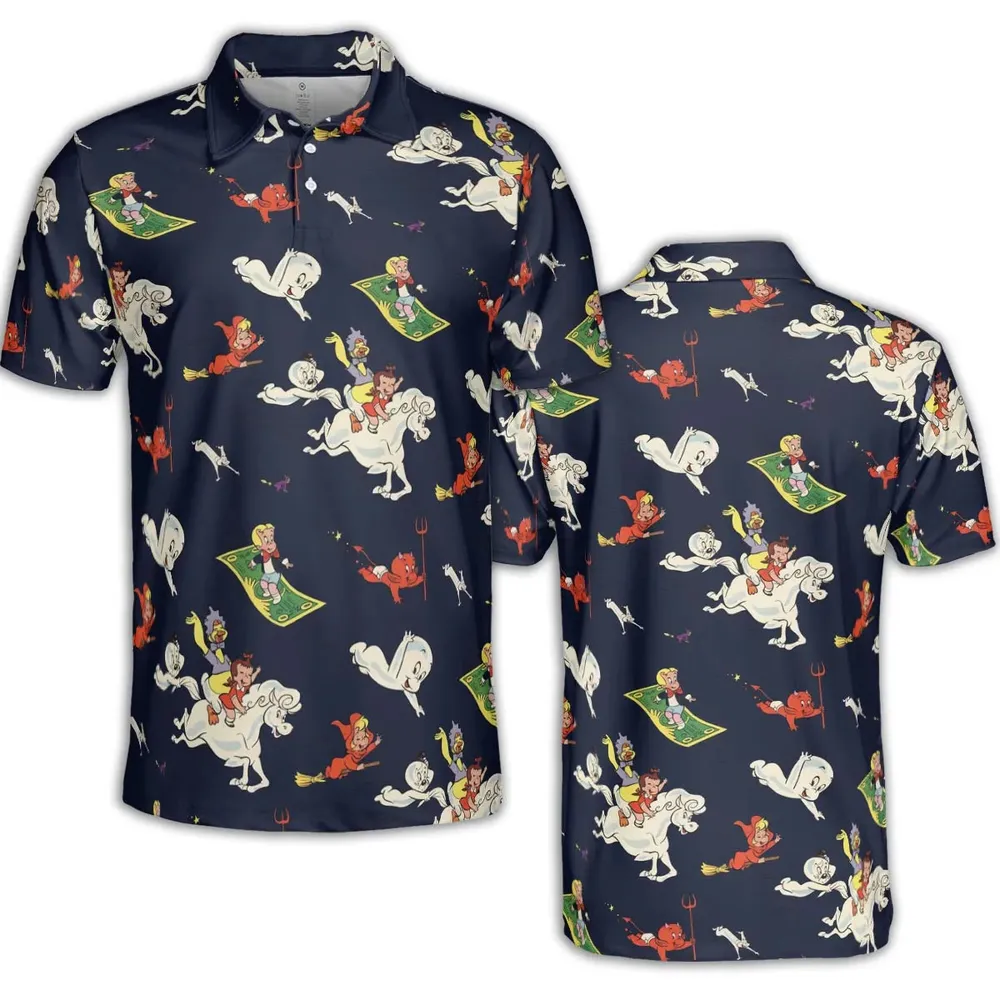 Casper Richie Rich Harvey Comic Characters AOP Men/Women Polo Shirt - 2