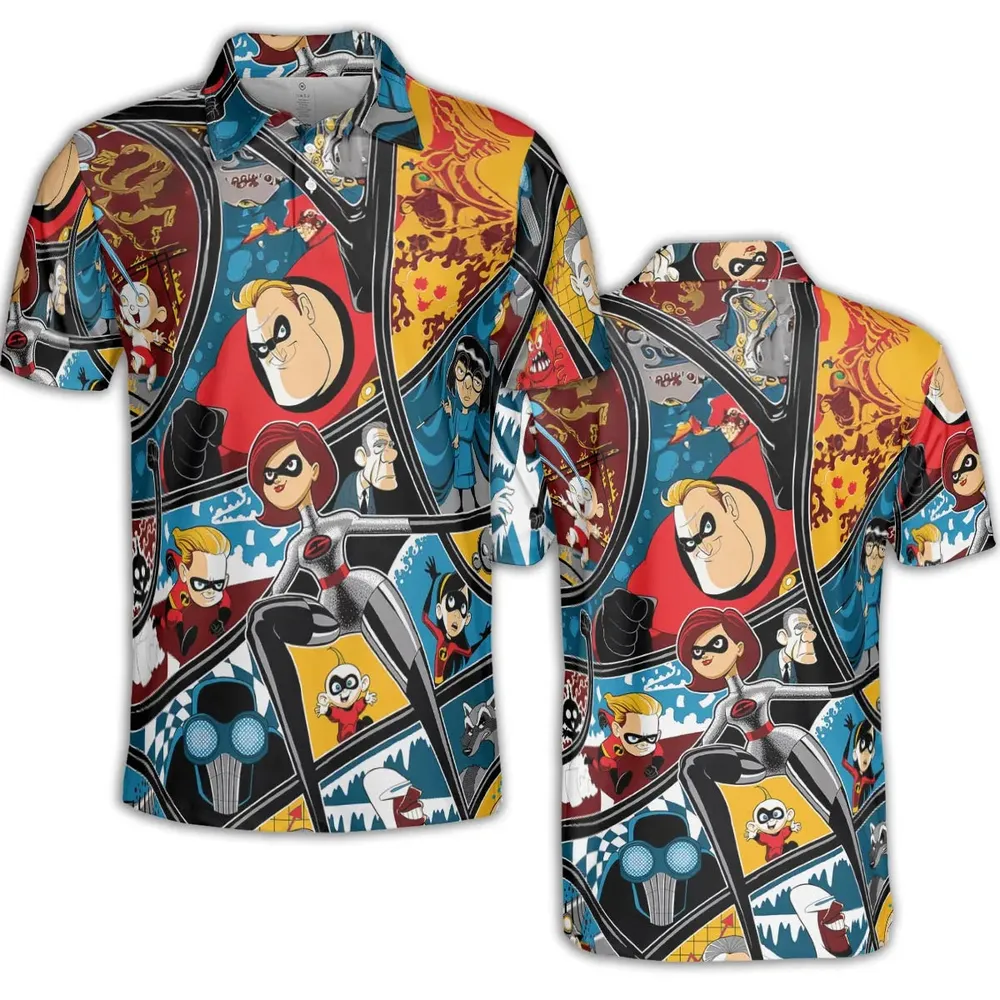 The Incredibles cartoon AOP Men/Women Polo Shirt - 2