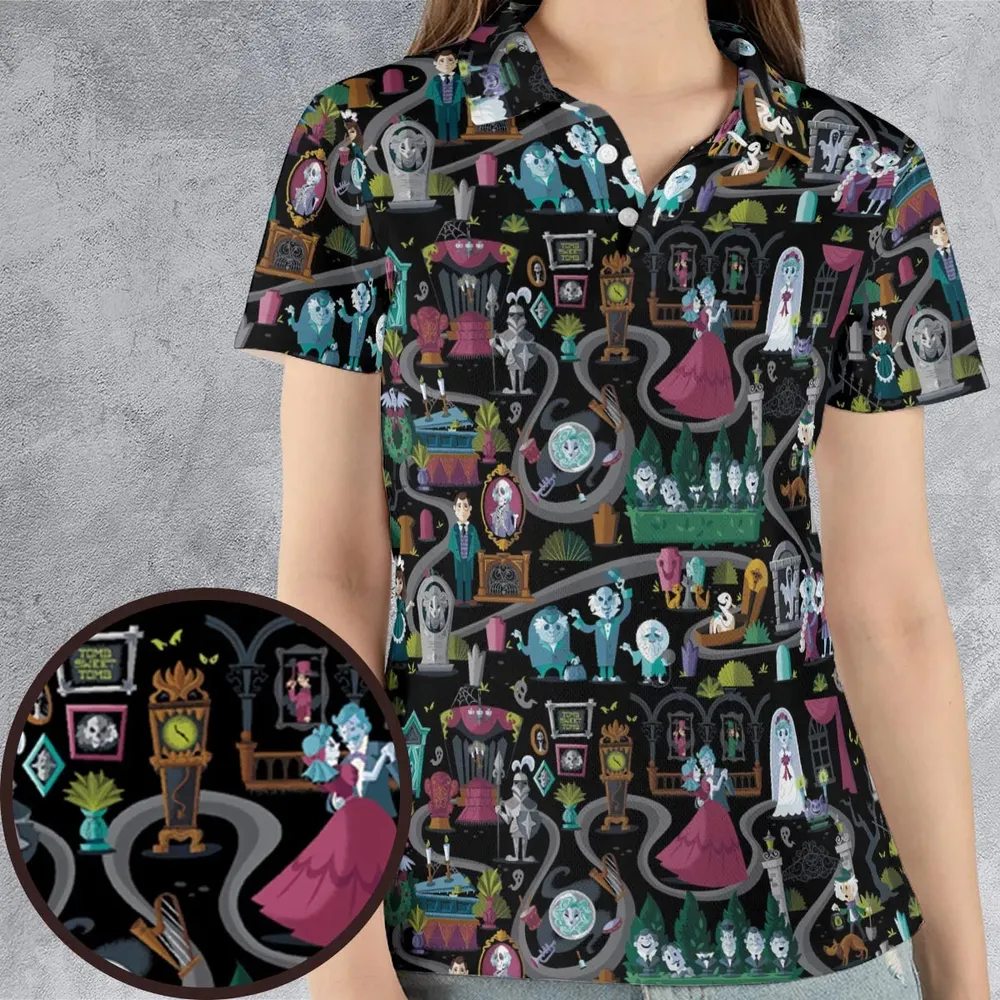 Haunted Mansion Map AOP Men/Women Polo Shirt - 4