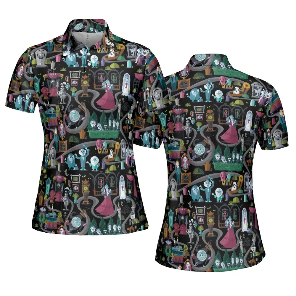 Haunted Mansion Map AOP Men/Women Polo Shirt - 5