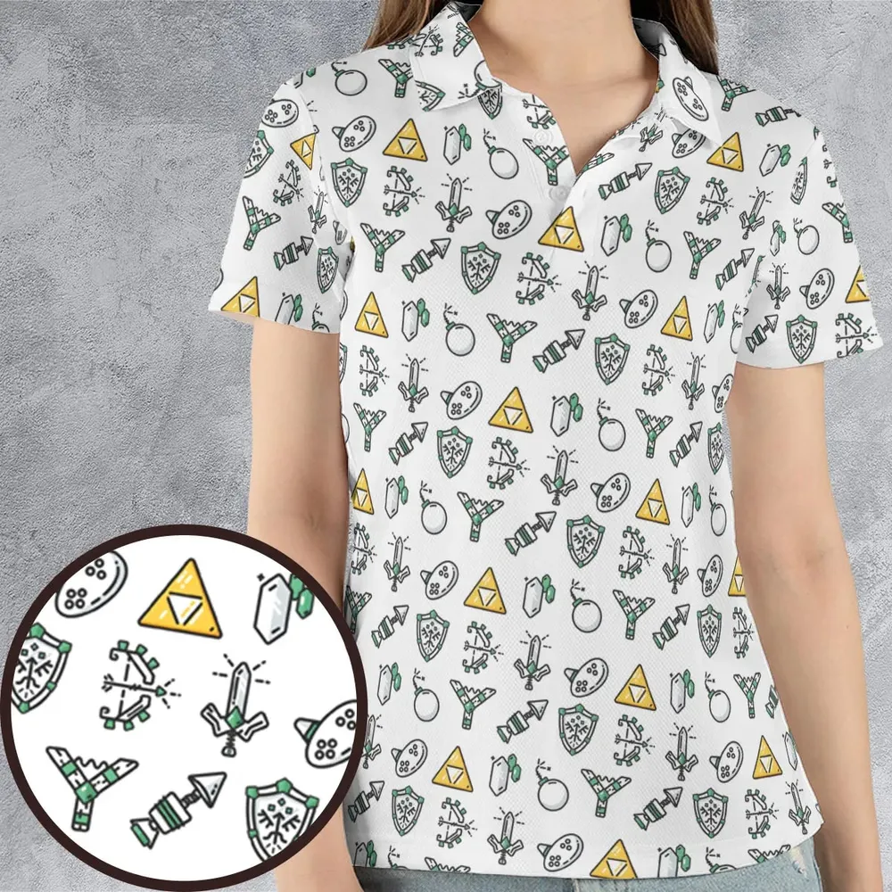 The Zelda Pixel Style AOP Men/Women Polo Shirt - 4