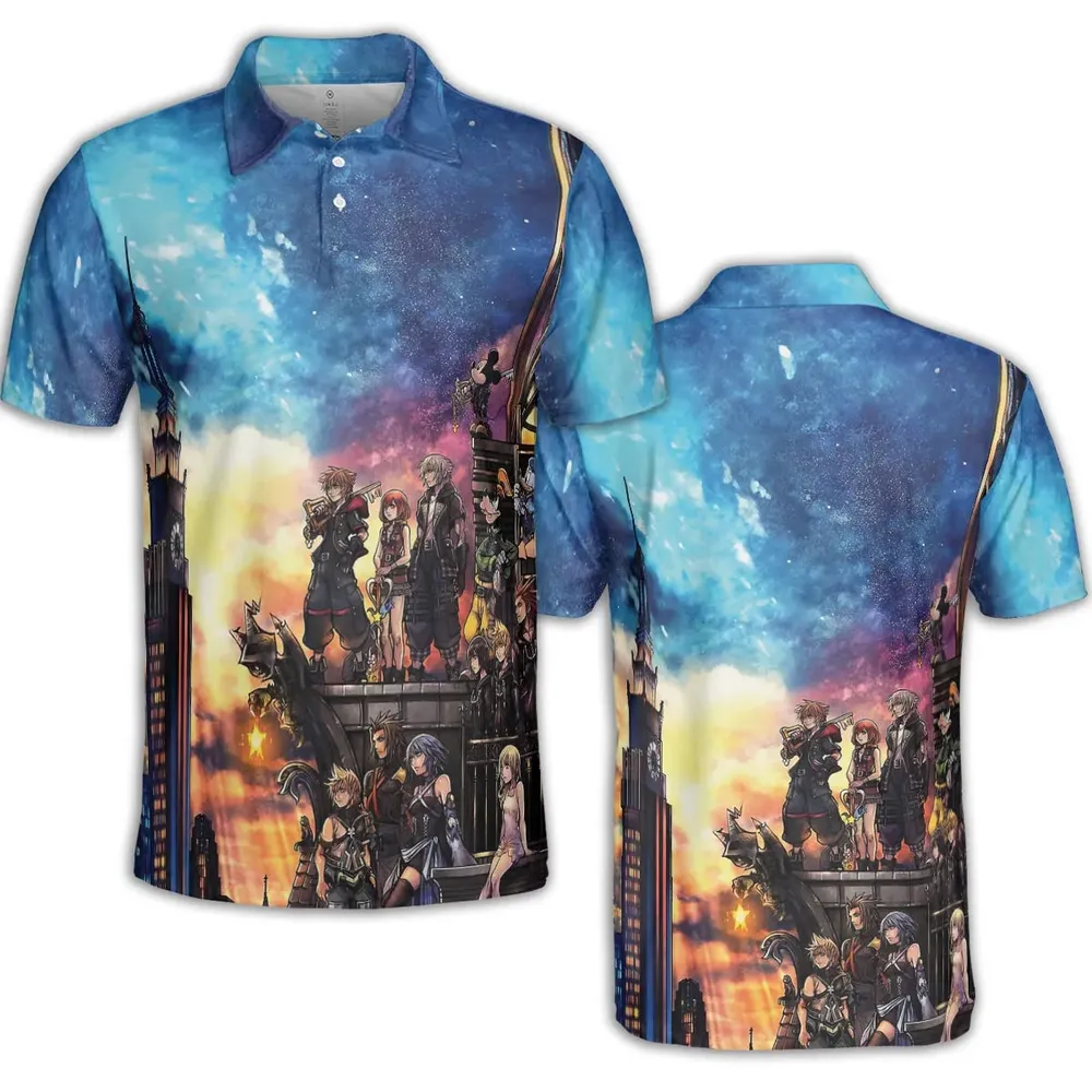 KH3 Kingdom Heart AOP Men/Women Polo Shirt - 2
