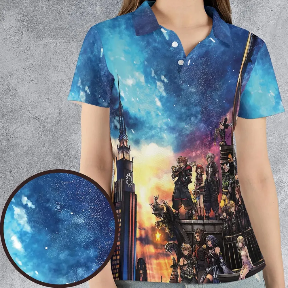 KH3 Kingdom Heart AOP Men/Women Polo Shirt - 4