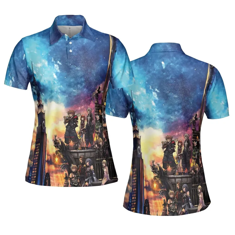 KH3 Kingdom Heart AOP Men/Women Polo Shirt - 5