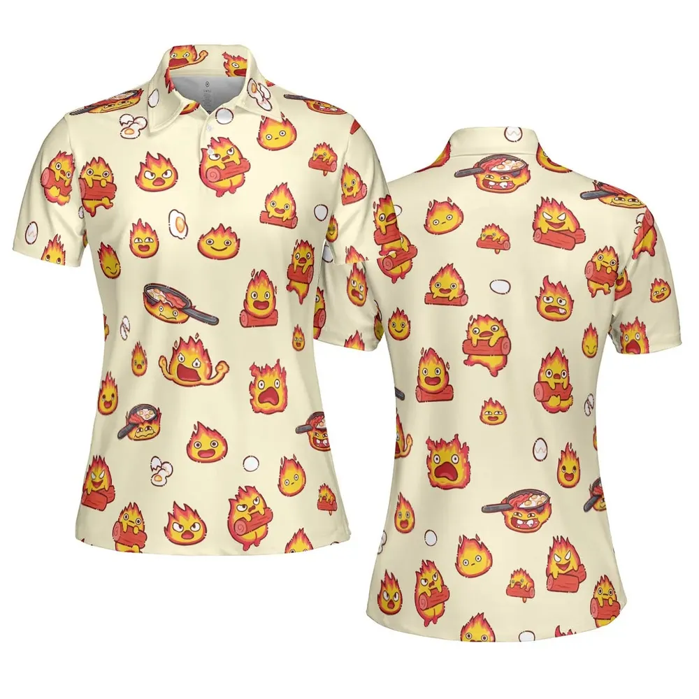 Calcifer Howl’s Moving Castle AOP Men/Women Polo Shirt - 5