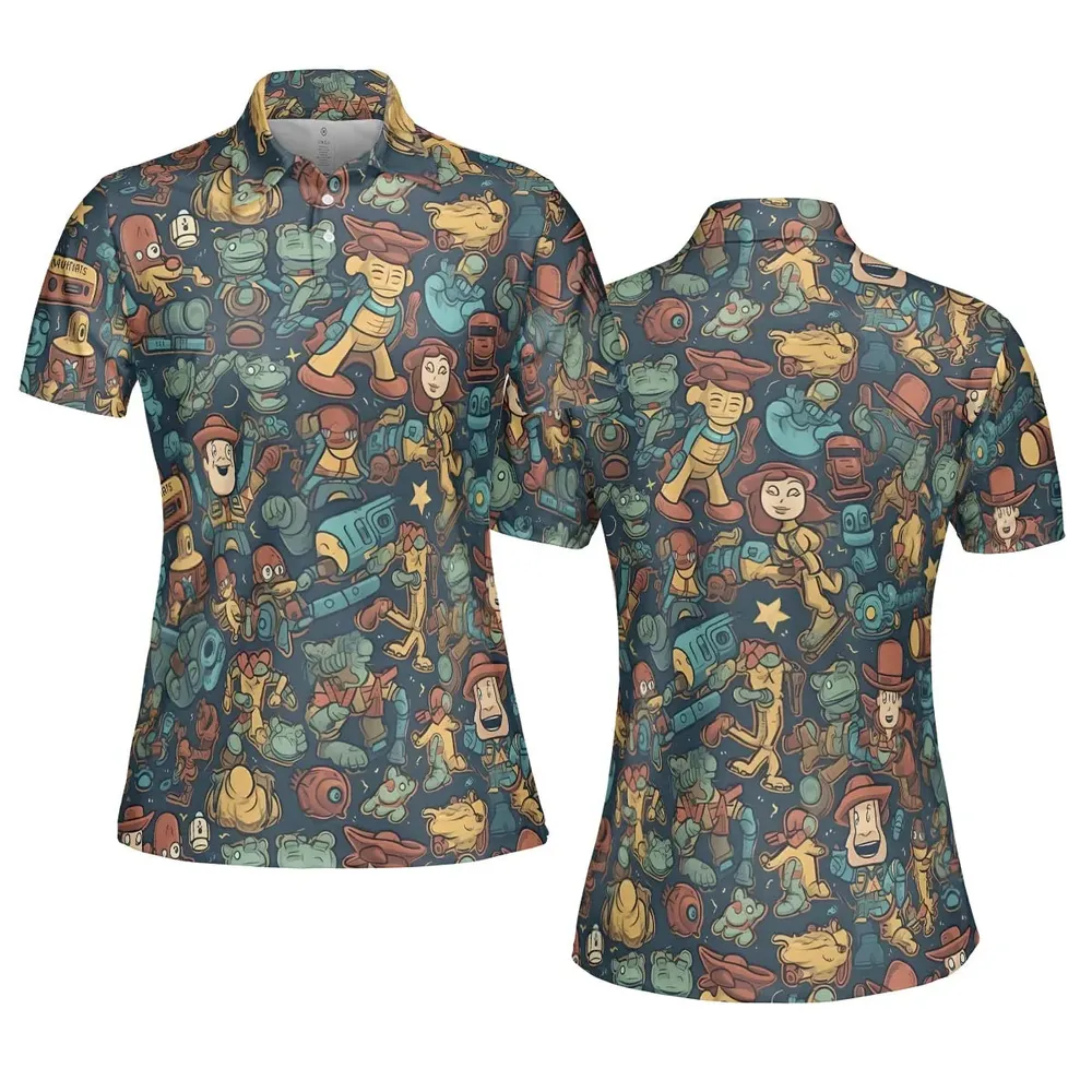 Story of Toy Cowboys Toy Story AOP Men/Women Polo Shirt - 5