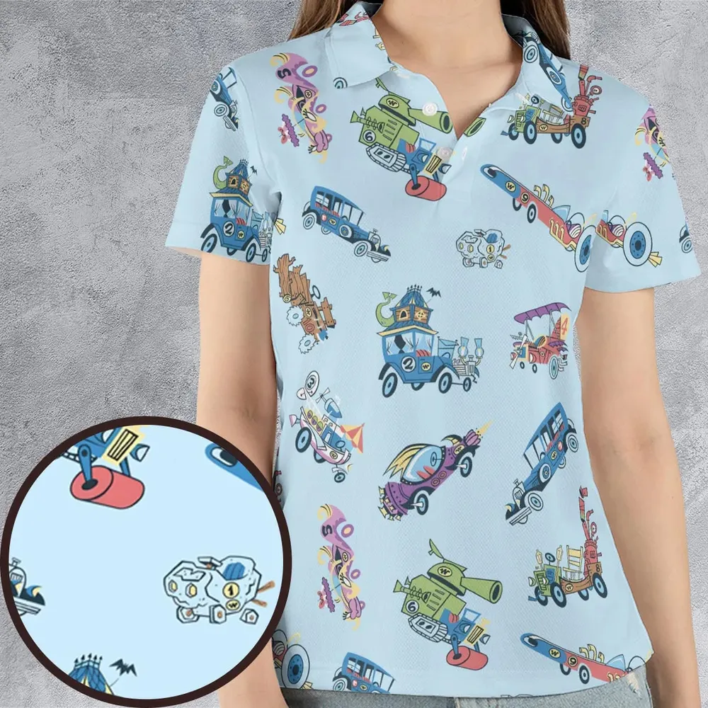 W is for Wacky Races AOP Men/Women Polo Shirt - 4
