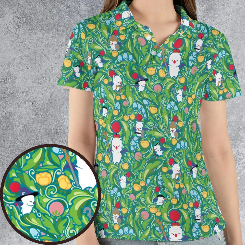 Moogle Final Fantasy AOP Men/Women Polo Shirt - 4
