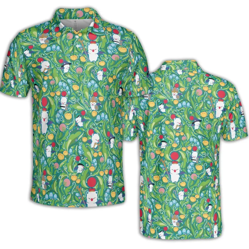 Moogle Final Fantasy AOP Men/Women Polo Shirt - 2