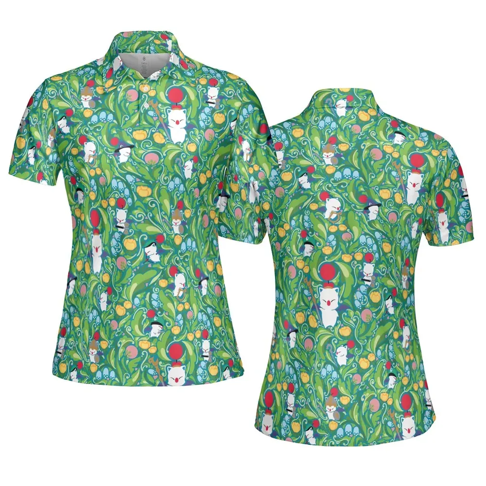 Moogle Final Fantasy AOP Men/Women Polo Shirt - 5