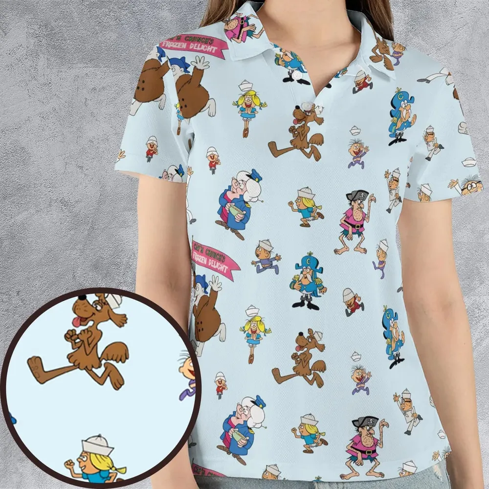 Cereal Cap'n Crunch Characters AOP Men/Women Polo Shirt - 4