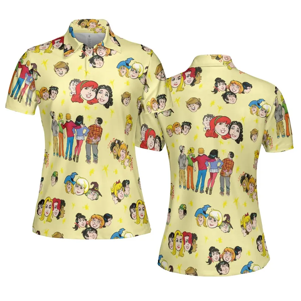 Nostalgic Cartoons in Archie Style AOP Men/Women Polo Shirt - 5