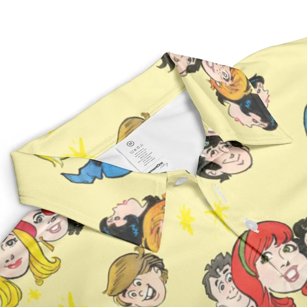Nostalgic Cartoons in Archie Style AOP Men/Women Polo Shirt - 3