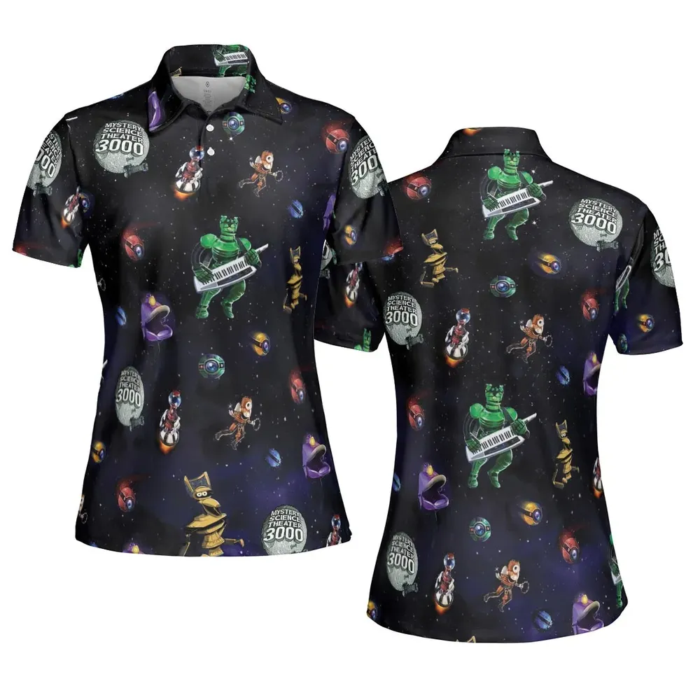 Robot Roll Call MST3K AOP Men/Women Polo Shirt - 5