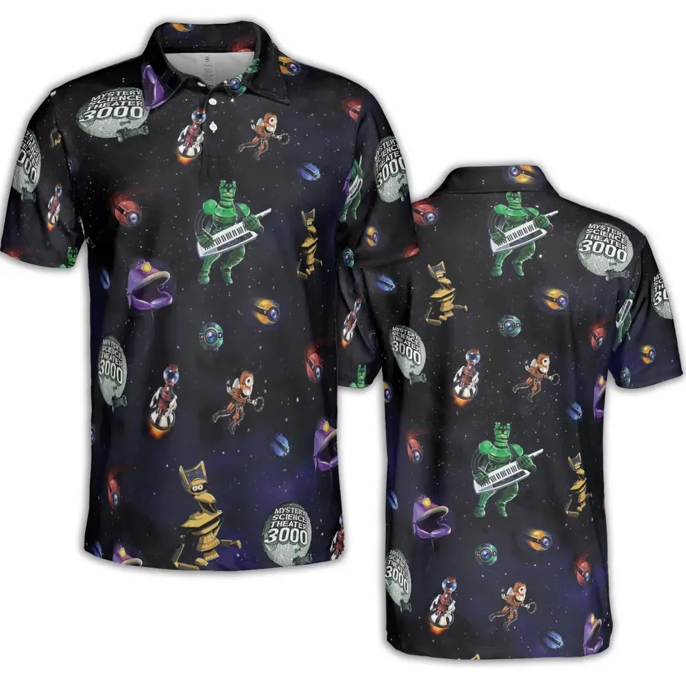 Robot Roll Call MST3K AOP Men/Women Polo Shirt - 2