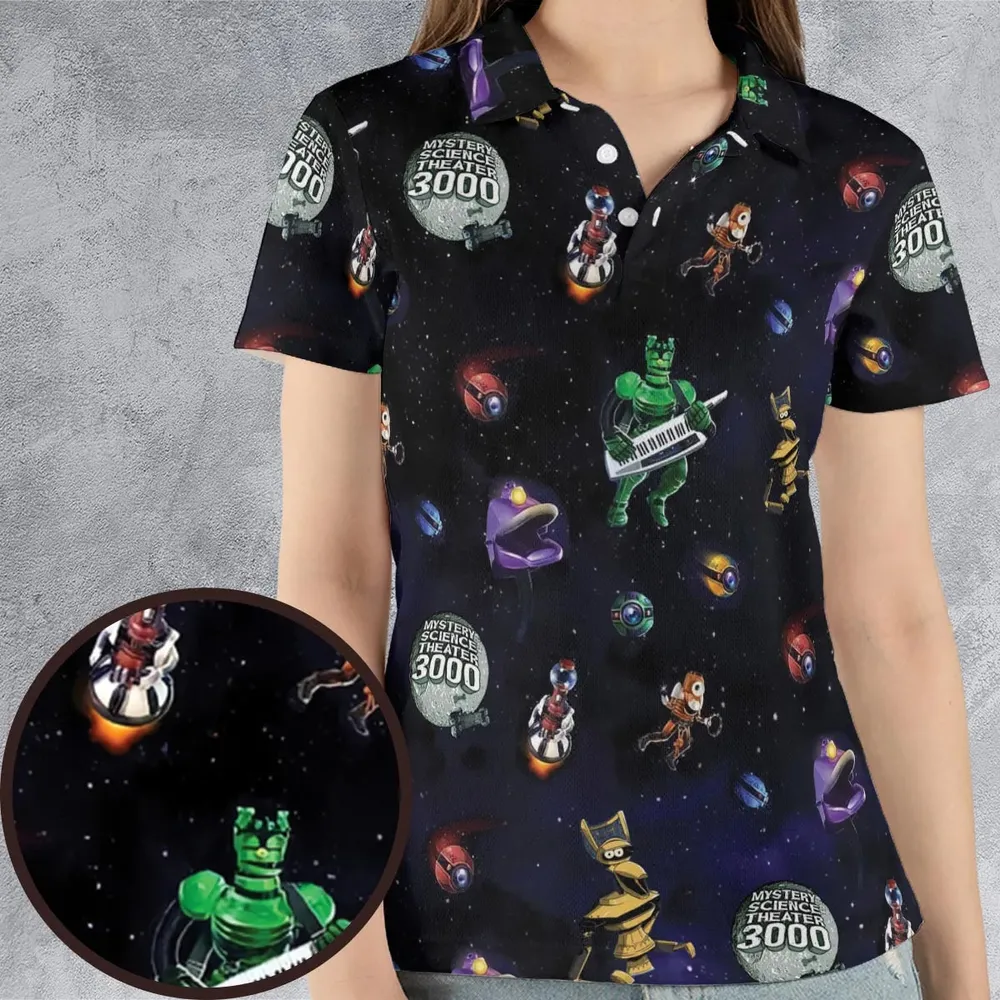 Robot Roll Call MST3K AOP Men/Women Polo Shirt - 4